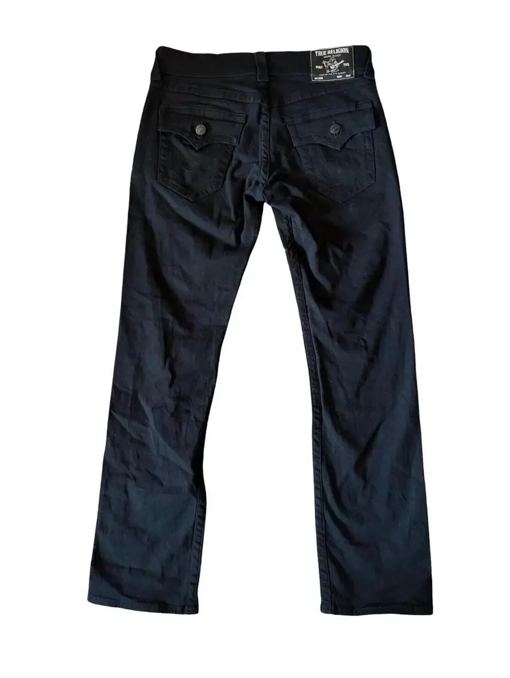 True Religion Ricky SN Flap Relaxed Straight Jeans Men’s Size 30x32 Black Denim
